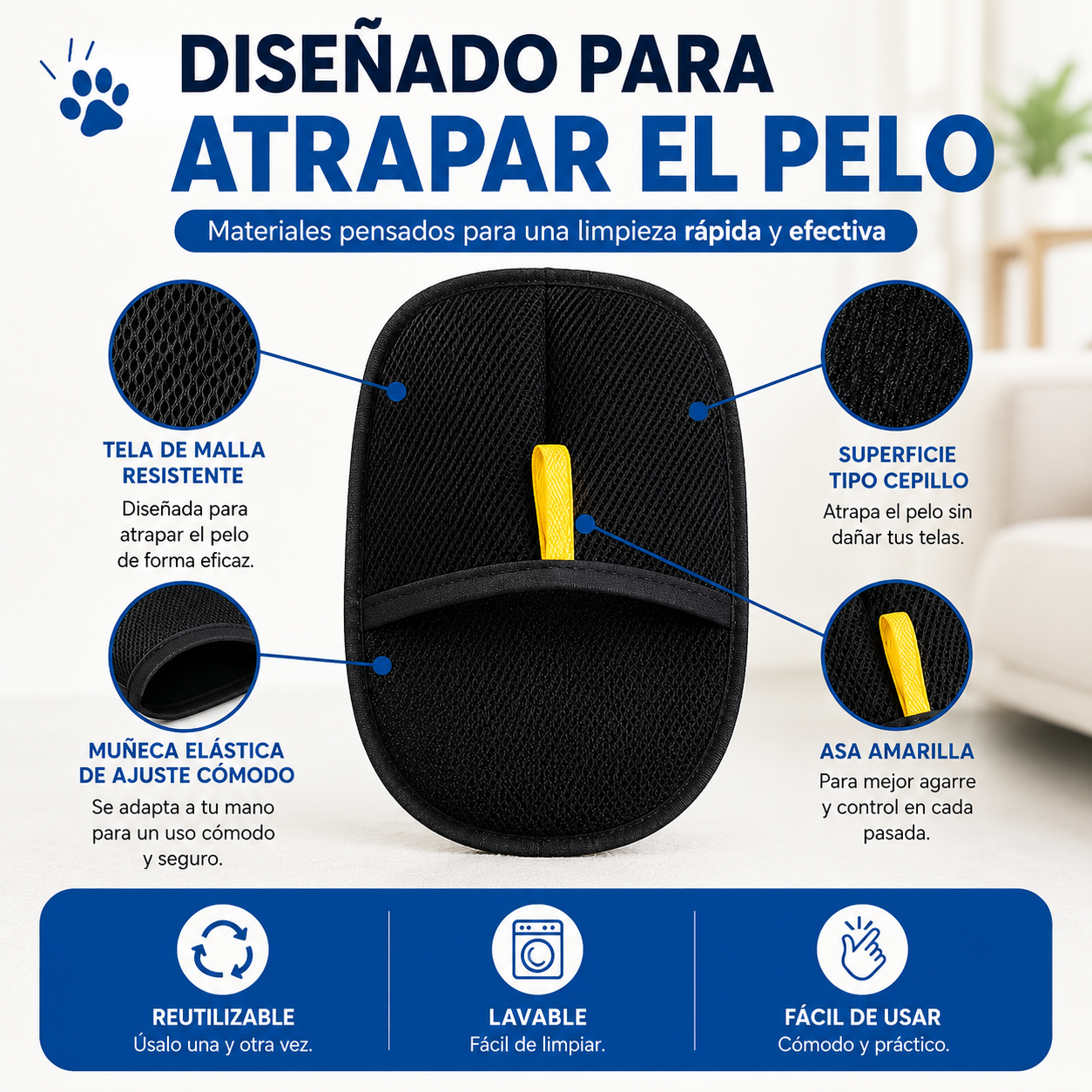 🐾 ¡Oferta 3x1! Guantes Quitapelusas | Elimina el Pelo de Mascotas en Segundos