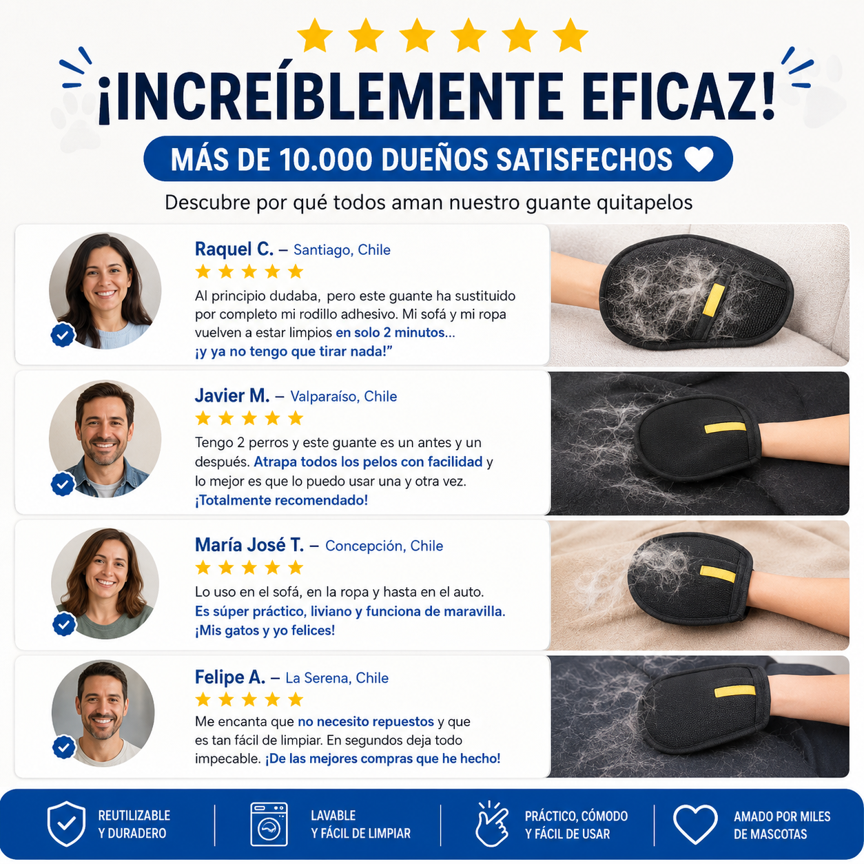 🐾 ¡Oferta 3x1! Guantes Quitapelusas | Elimina el Pelo de Mascotas en Segundos