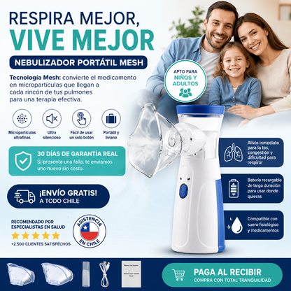 Nebulizador Portátil Mesh | Terapia de Inhalación Silenciosa y Recargable