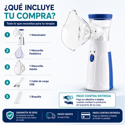Nebulizador Portátil Mesh | Terapia de Inhalación Silenciosa y Recargable