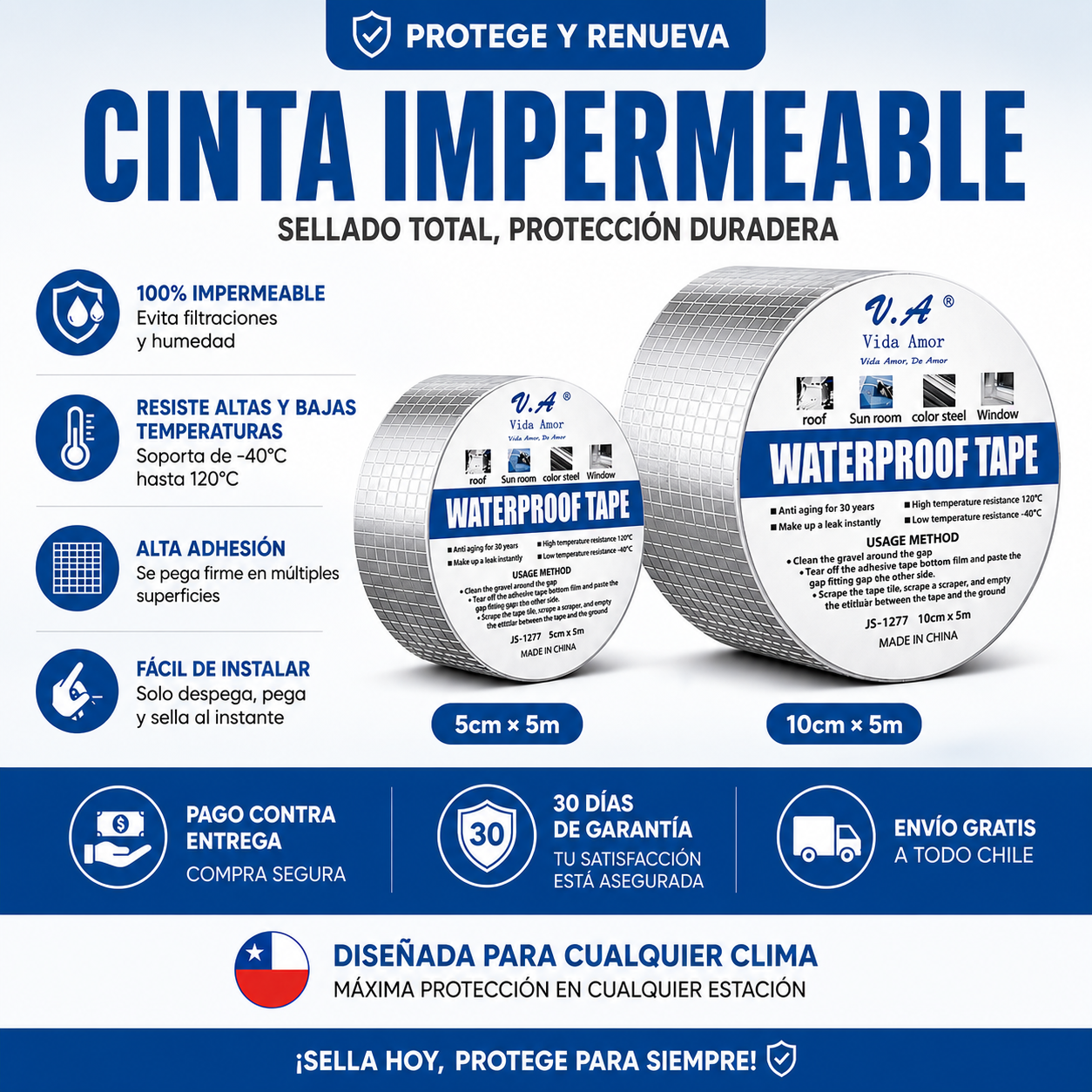ImperMax | Cinta Tapa Goteras Reforzada