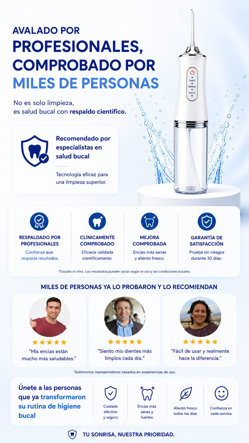 Irrigador Bucal Profesional — Limpieza Dental Profunda