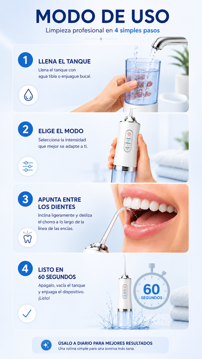 Irrigador Bucal Profesional — Limpieza Dental Profunda