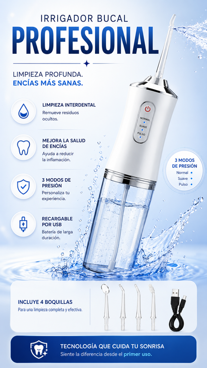 Irrigador Bucal Profesional — Limpieza Dental Profunda